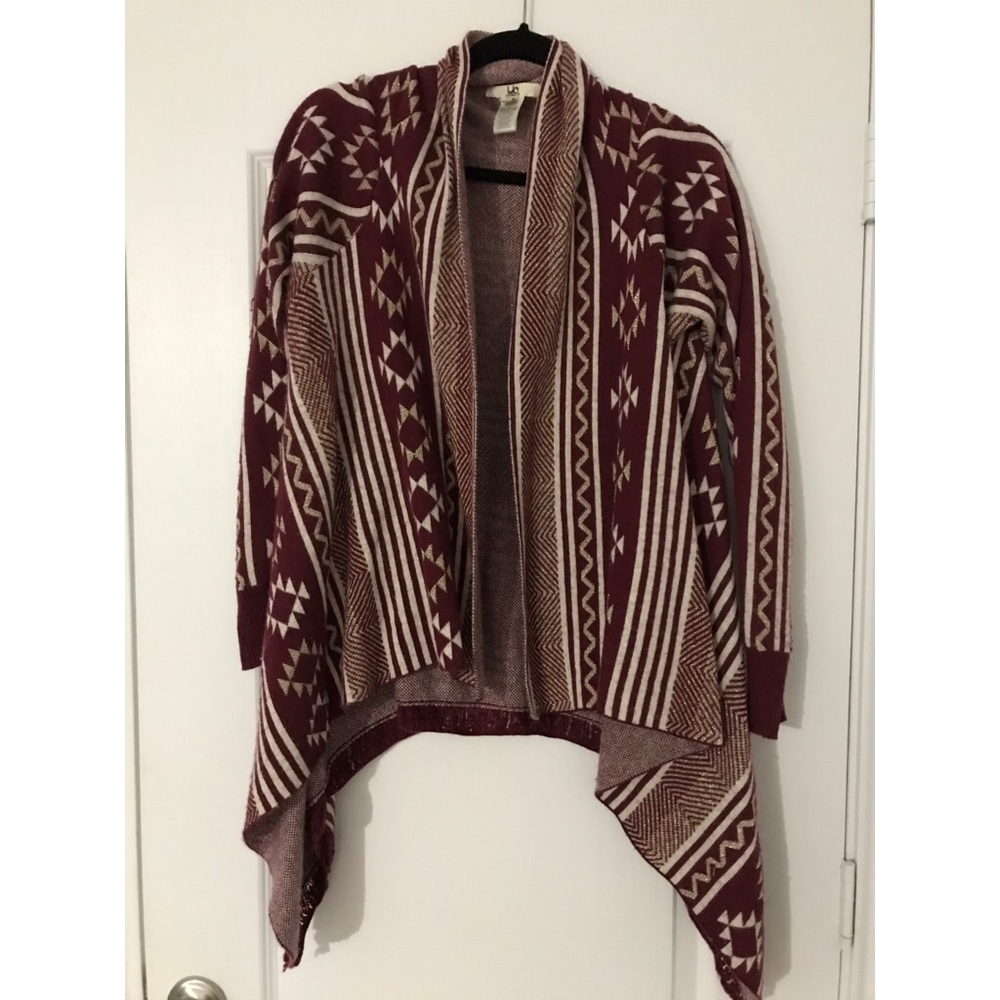 High-Low Tribal Print Cardigan